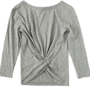 J Crew - Women's Twist-Back 3/4 Sleeve Cotton Tee